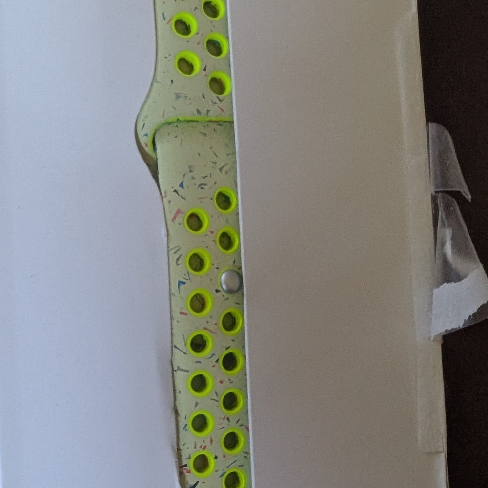 Apple Nike Speckled Yellow Sport Watch Band with Neon Accents - Picture 5 of 5